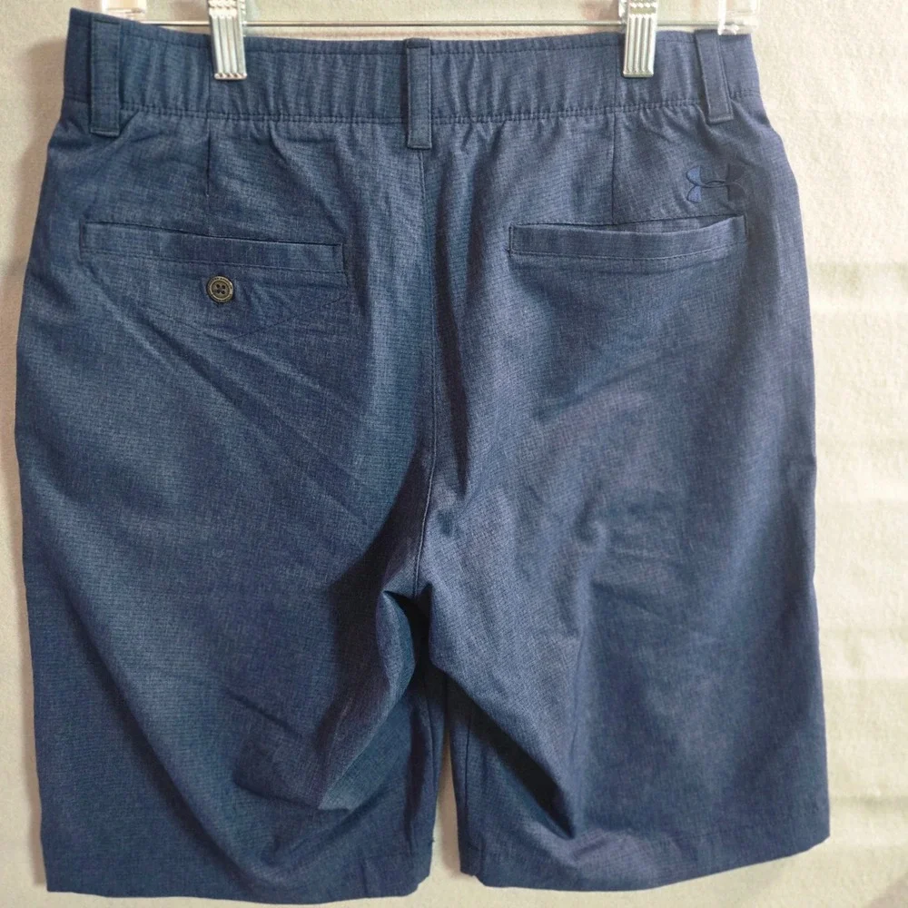 Under Armour HeatGear Mens Golf‎ Shorts Navy Blue Heather Loose Fit Size 30
